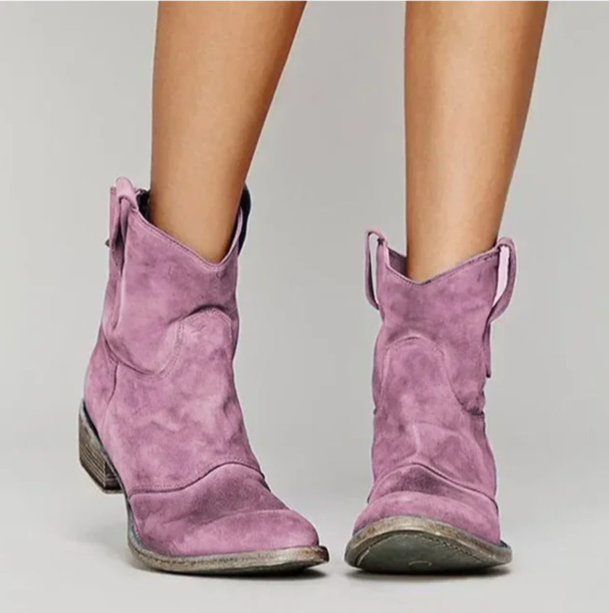 Maudine™ | Bottes Western en Daim Élégant