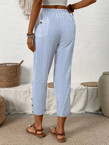 Daphné™ | Pantalon estival rayé