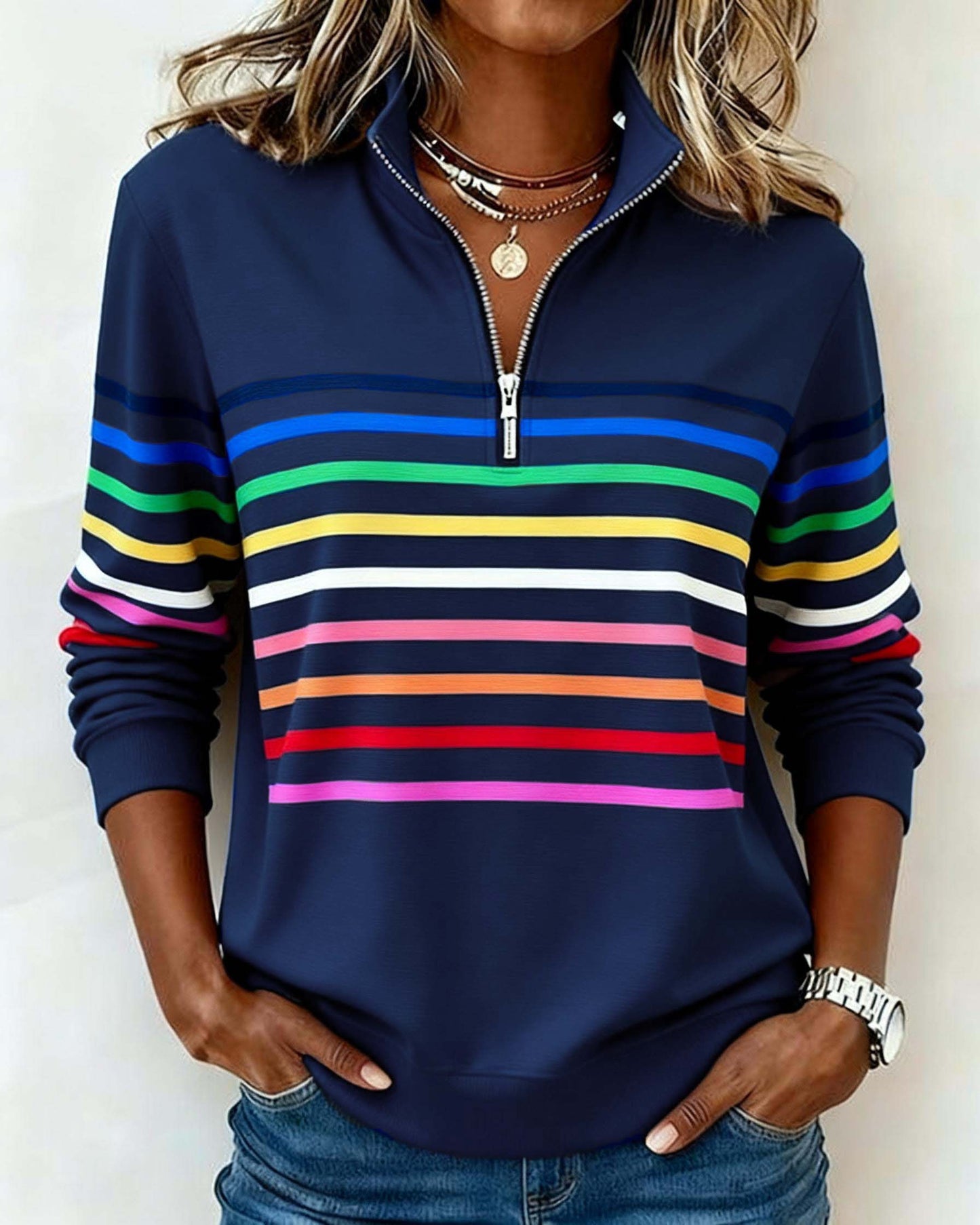 Camille™ | Pull Décontracté à Col Zippé