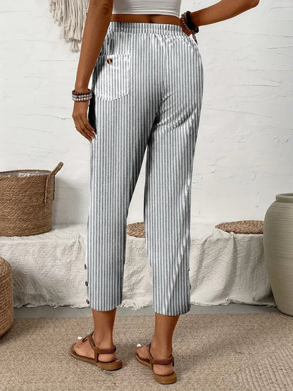 Daphné™ | Pantalon estival rayé