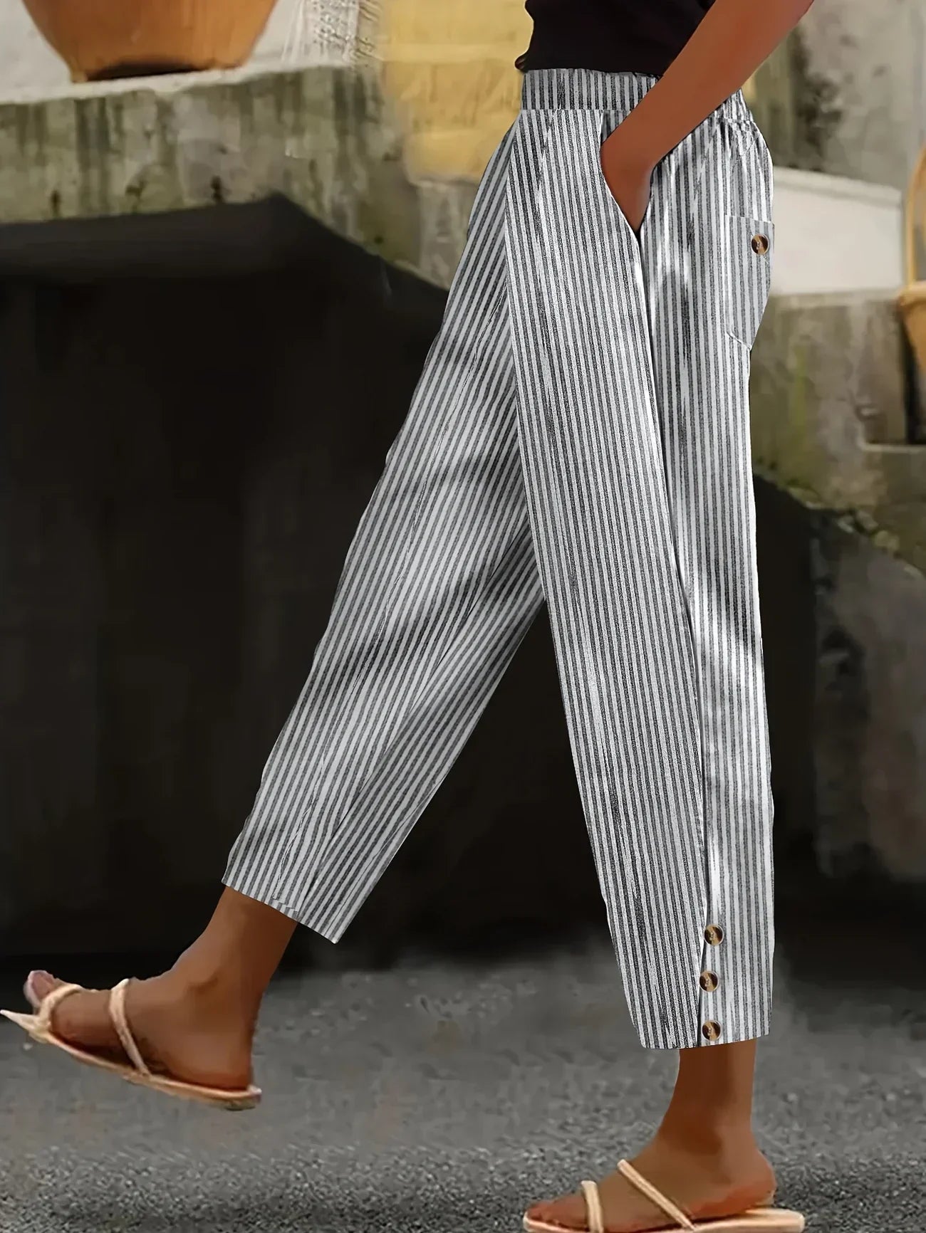Daphné™ | Pantalon estival rayé