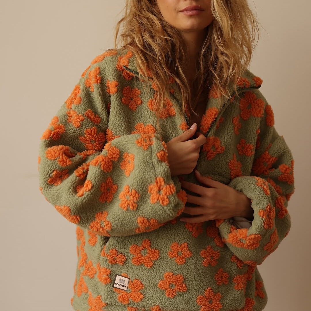 Flavie™ | Pull Polaire Élégance Florale