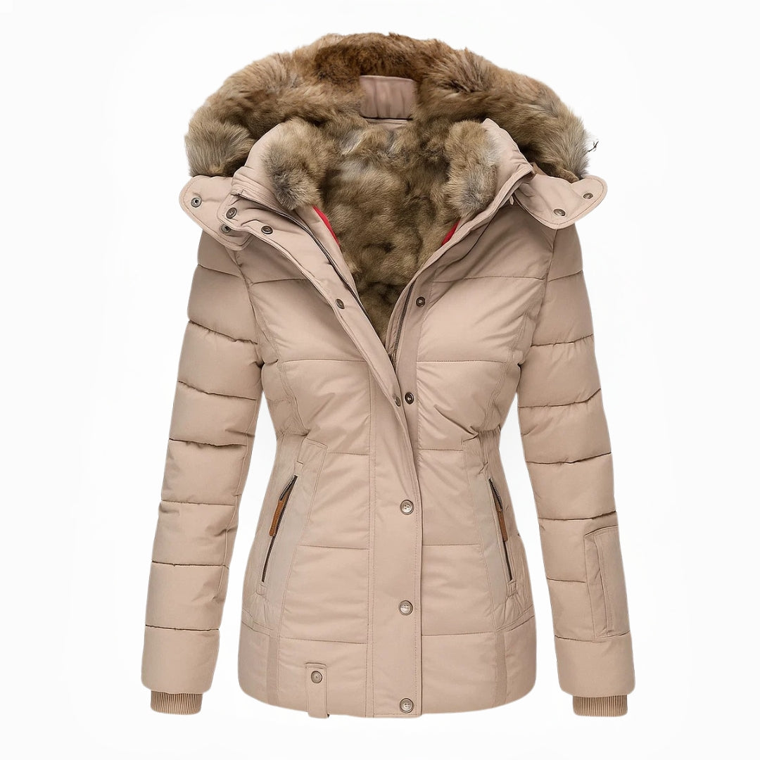Ismérie™ | Manteau Hiver Doublure Fourrure Élégance