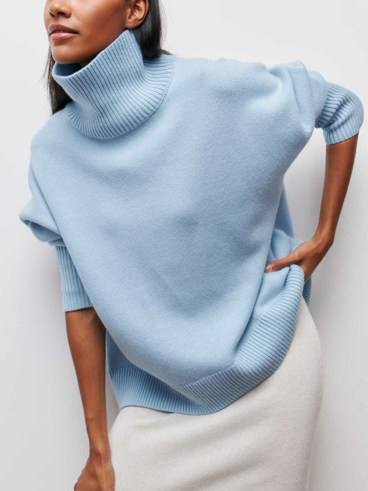 Isaline™ | Pull Col Roulé Oversize