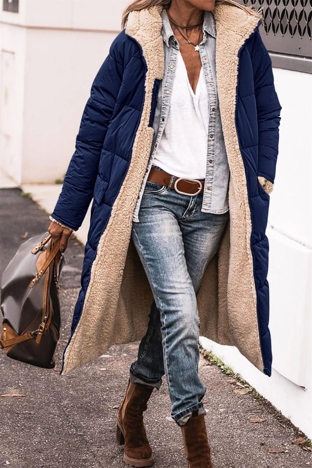 Maëlys™ | Manteau Long Réversible Élégant