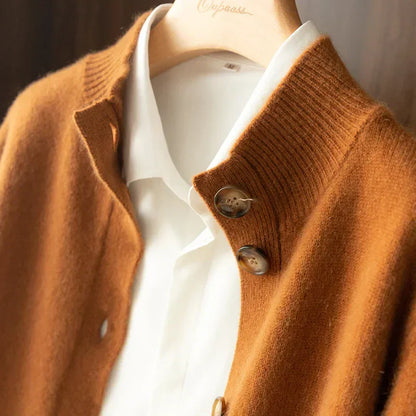 Gabrielle™ | Cardigan Classique Camel