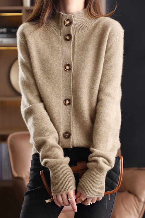 Gabrielle™ | Cardigan Classique Camel