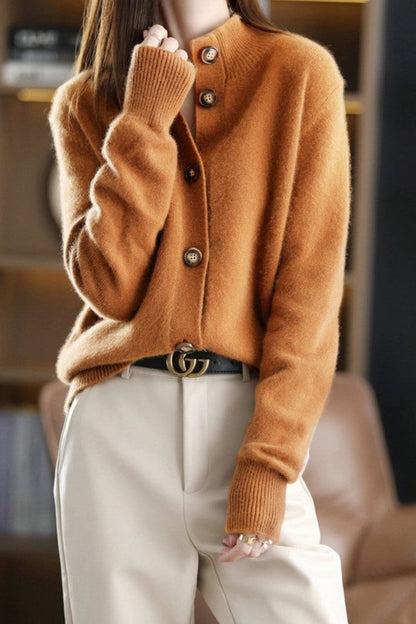 Gabrielle™ | Cardigan Classique Camel
