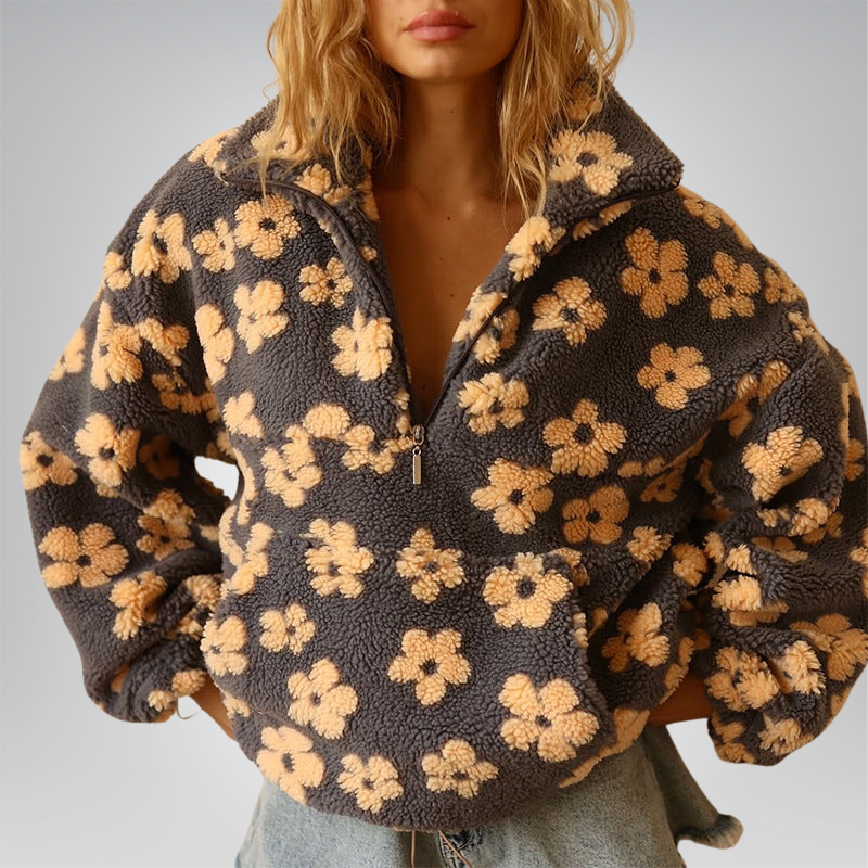 Flavie™ | Pull Polaire Élégance Florale