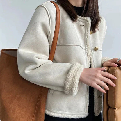 Naomie™ | Veste Suédine Doublure Teddy Chic