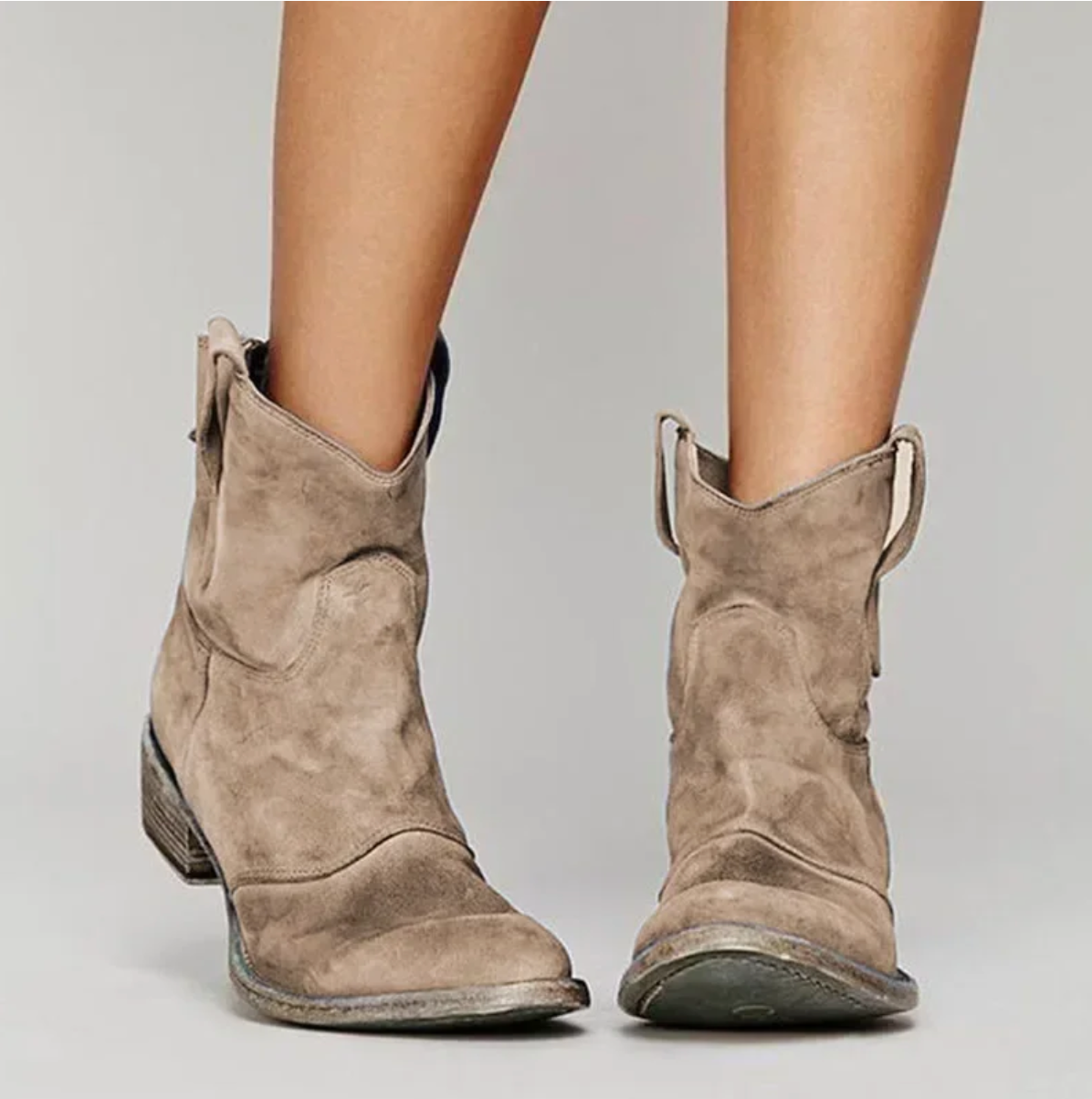 Maudine™ | Bottes Western en Daim Élégant