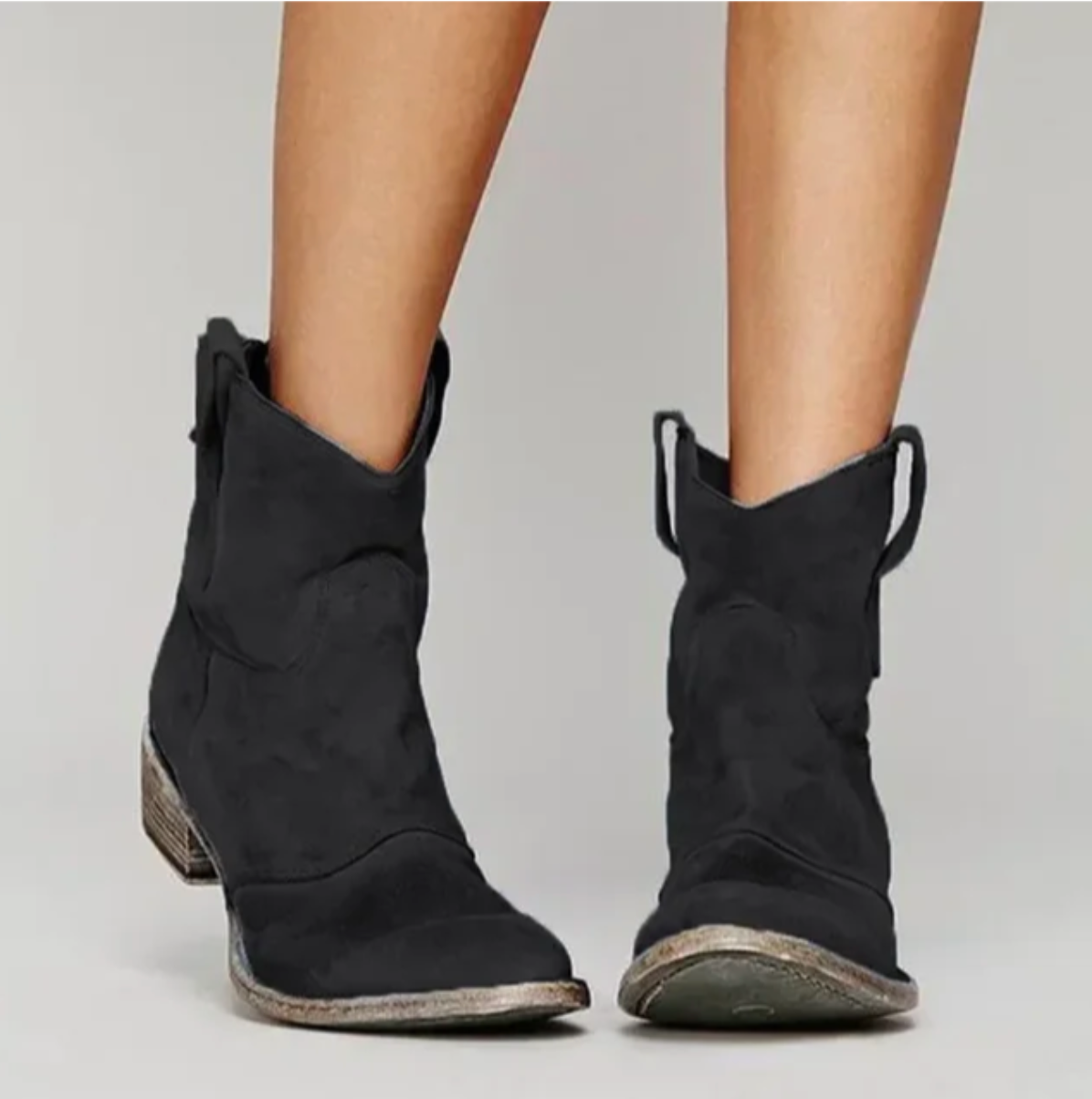 Maudine™ | Bottes Western en Daim Élégant