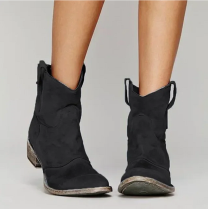 Maudine™ | Bottes Western en Daim Élégant