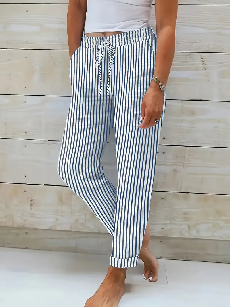 Liora™ | Pantalon rayé léger