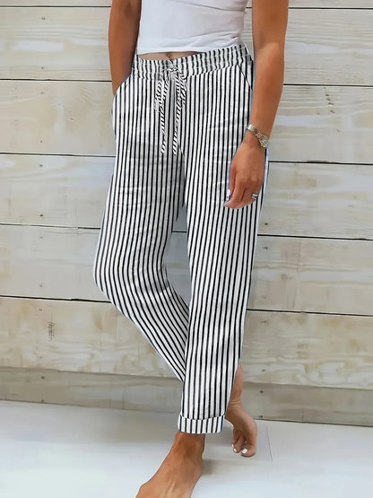 Liora™ | Pantalon rayé léger