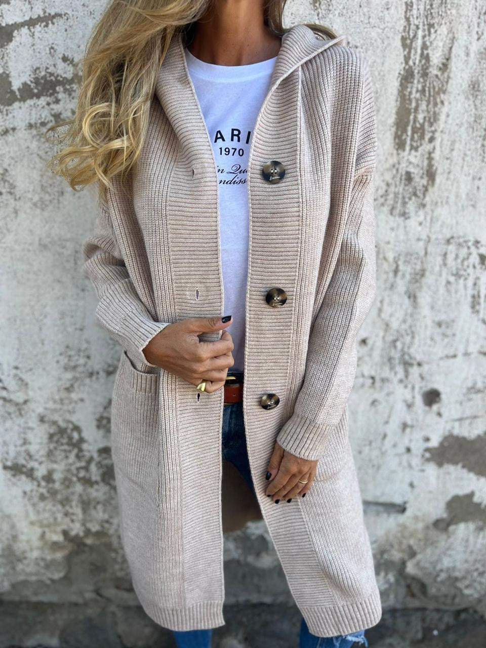 Anaëlle™ | Cardigan Long Tricot Élégant