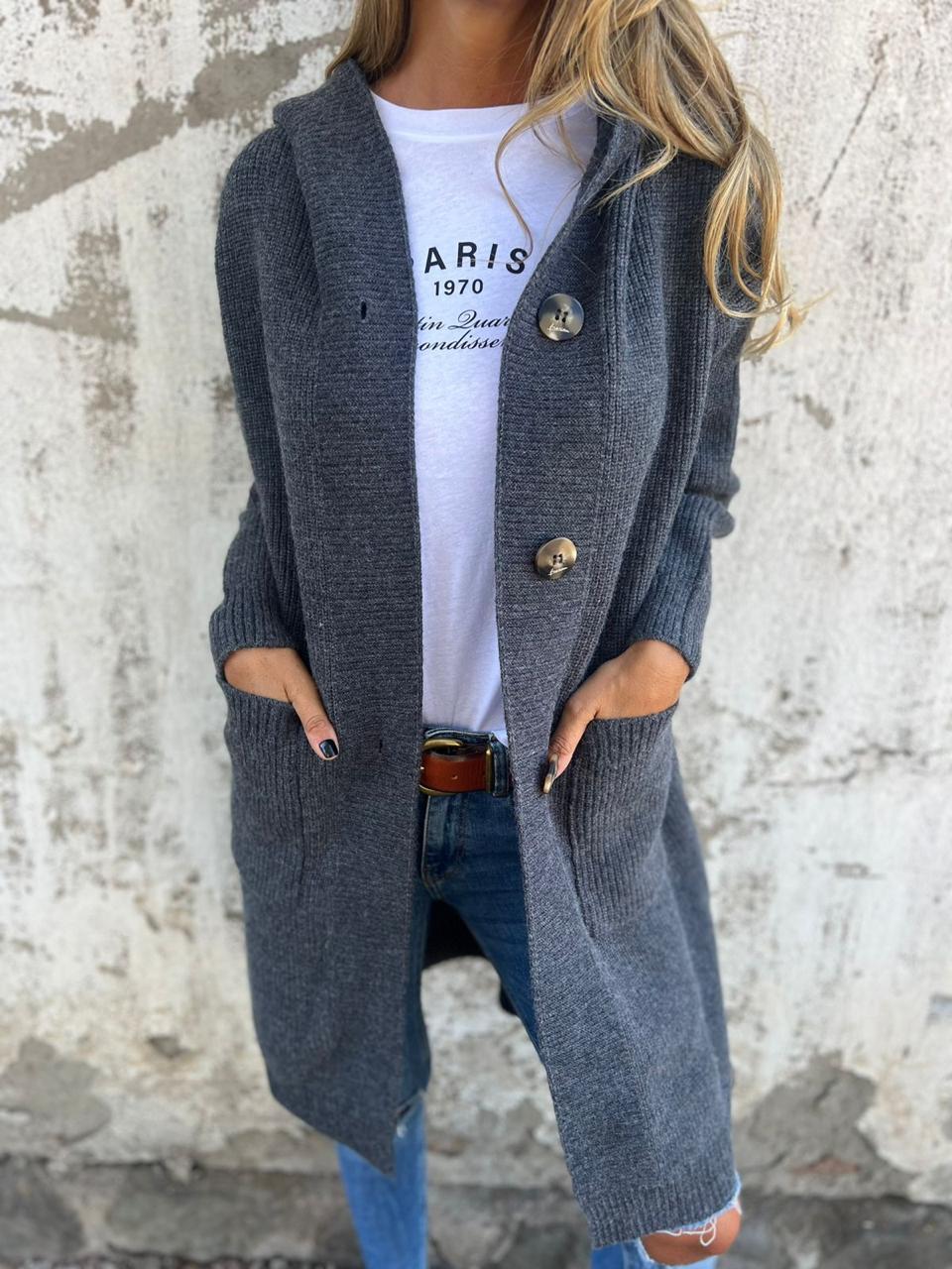Anaëlle™ | Cardigan Long Tricot Élégant