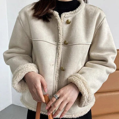 Naomie™ | Veste Suédine Doublure Teddy Chic